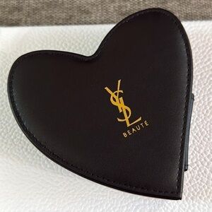 Yves Saint Laurent Beauty Black Heart-Shaped YSL Vanity Case  Pouch Small New